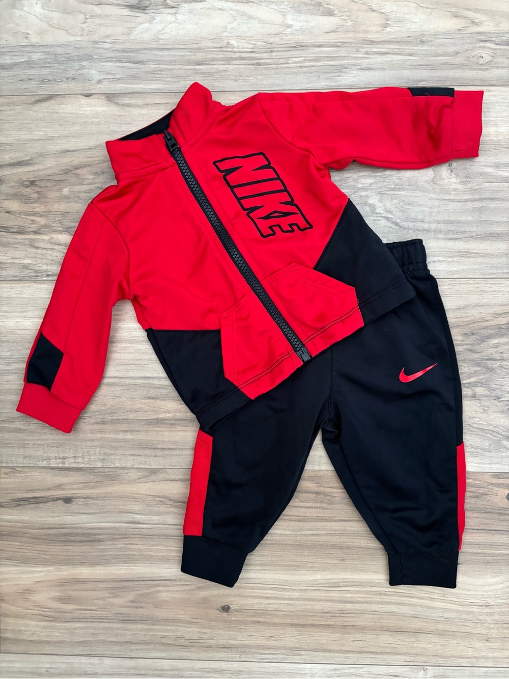 Nike Red and Black Kids Zip Jacket & Joggers Set